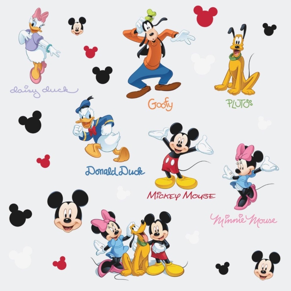 Disney-Mickey & Friends Peel & Stick Wall Decals - 4 Large Sheets